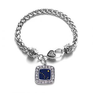 Inspired Silver – Silver Square Charm Bracelet with Cubic Zirconia Jewelry